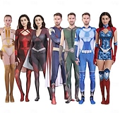baratos Trajes para casais e grupos-Anti-herói Super-vilão Super heroi Fantasia fantasia Fatos de Corpo Patriótico for Unisexo Crianças Adulto Dia Das Bruxas Carnaval Espetáculo Comic Con