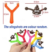 baratos Ribbon &amp; Streamer Toys-50 Pcs Funny Slingshot Poop Toy Set, Stretchy Flying Fake Poop Finger Slingshot, Novelty Sticky Poop Gag Gifts for Kids and Adults, Birthday Party Favors, Pinata Fillers, Classroom Prizes &amp; Rewards
