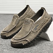 cheap Slip-On Casual Shoes-Men's Gray Slip-On Casual Loafers Lightweight Comfort Walking Shoes Soft Rugged Everyday Footwear for Daily Wear, Travel, Driving, Outdoor Leisure and Weekend Relaxation