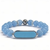 levne Chytré hodinky-Elegantní chytrý náramek pro ženy, fitness tracker ve stylu šperků s perleťově bílým korálkovým designem, stylový tracker aktivit pro každodenní pohodu, módní chytrý náramek s šperky, dárek pro ni