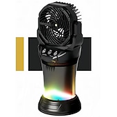 baratos Luzes e lanternas de acampamento-Ventilador portátil com controle remoto e sistema de nebulização, recarregável, ideal para áreas externas como pátios, camping e praia. &amp;Ventilador portátil com sistema de névoa para uso interno e