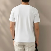 abordables camisetas basicas-Men's 100% Cotton T Shirt Short Sleeve V Neck Spring All Seasons Plain Vacation Fashion Daily V Neck Casual Daily Outdoor Black Top Tee for Men