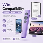 cheap Novelty Toys-Bluetooth Page Turner for Kindle E-reader iPhone iPad Android, Silent Remote Control for TikTok Scrolling &amp; Reading, Bluetooth 5.4 Rechargeable Wireless Clicker with 400mAh Battery, 33ft Range