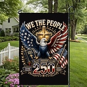 cheap Garden Flag-2PCS 250th Anniversary USA Flag Double Sided Outdoor Patriotic Garden Flag with Statue of Liberty, 4th of July Decorations for US 250th Celebration, USA Merchandise, Commemorative 1776-2026