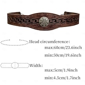 preiswerte Zubehör und mehr-Retro Vintage Mittelalterlich Renaissance Stirnband Krieger Wikinger Ranger Kostüm Herren Vikinger Halloween Karneval Maskerade Renaissance-Messe LARP Erwachsene Stirnband