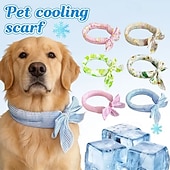 abordables Sombrero de sol-5 bufandas refrescantes universales de verano para mascotas, para perros. &amp;collar para el cuello del gato, toalla fría para la prevención del golpe de calor, anillo de hielo para el cuello para