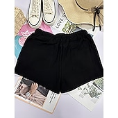 cheap Hot Shorts-Women's Cotton Shorts Fashion Streetwear Casual Short High Waist Plain Pocket Elastic Waistband Comfy Comfort Soft Stretchy Outdoor Vacation Street Dark-Gray Apricot Khaki Black Summer Spring Loose