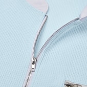  Pánské Vaflové tričko Tričko Top Krátký rukáv Svetr Poloviční zip Léto Pevná barva Módní Designové Pohodlné Slátanina Barevné bloky Kapsa na zip Ležérní Denní Venkovní Světle modrá modrá - šedá Černá