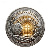 voordelige Suministros para eventos y fiestas-Biblical Faith Commemorative Coin, Christian Easter Resurrection Challenge Coin with Cross Design, Inspirational Religious Pocket Token Gift for Prayer, Baptism, Church, Christian Keepsake