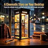 cheap Decorative Lights-Vintage Phone Booth Ambient Lamp, Retro Classic Design Warm LED Light, Phone Booth Lamp for Bedroom, Home Office, Study &amp; Bar Decor
