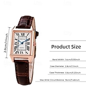 abordables Montres à quartz-Montre Tank vintage pour femme, boîtier rectangulaire en or rose, cadran rétro à chiffres romains avec aiguilles bleues, bracelet en cuir noir, petite montre à quartz pour femme, montre habillée ou