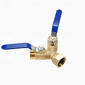 cheap Watering &amp; Irrigation-Garden Hose Splitter 2 Way Heavy Duty, Brass Faucet Adapter With Long Handle For Gardening Water Hose Shut Off Valve Hose Connector Fittings Outdoor Water Spigot Hose Bib Y Splitter