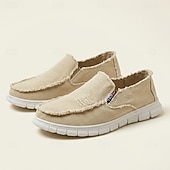 Χαμηλού Κόστους Slip-On Καθημερινά Παπούτσια-Ανδρικά μπεζ slip-on casual μοκασίνια, ελαφριά και άνετα παπούτσια για περπάτημα, απαλά, καθημερινά παπούτσια για καθημερινή χρήση, ταξίδια, οδήγηση, γραφείο και χαλάρωση το Σαββατοκύριακο