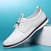 economico Scarpe Casual con Lacci-Scarpe da ginnastica casual da uomo bianche con lacci, leggere, traspiranti e comode, ideali per camminare, per un look casual elegante, basse, perfette per l'uso quotidiano, i viaggi, gli spostamenti e le uscite del fine settimana.