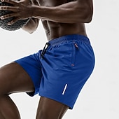 cheap Casual Shorts-Men's Active Shorts Casual Shorts Athletic Short Pocket Elastic Waist Plain Plain Solid Quick Dry Breathable Above Knee Outdoor Gym Training Sports Sport Khaki Black Stretchy