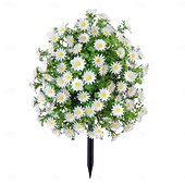 baratos Flor artificial-Estaca de crisântemo artificial branco de 56 cm (22 polegadas), topiaria de margarida artificial para casa, jardim e quintal. &amp;decoração de jardim, casamento &amp;Flores artificiais duráveis para festas,