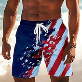 baratos Shorts Patrióticos 250-4 de julho de 2026 250º Homens Bandeira americana Calção Justo de Natação Fatos de banho Calções de banho Bermuda de Surf Cintura Média Patriótico Diário Feriado Bolsos laterais Forro de malha