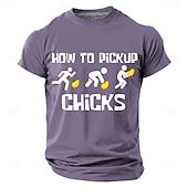 abordables Camisetas divertidas para hombres-Camiseta de hombre con estampado humorístico de cómo ligar con chicas, corte regular, regalo divertido, informal, roja, de diseñador, tallas S, M, L, XL, XXL y XXXL