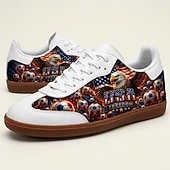 billige Men's Soccer Shoes-Men's USA Eagle Soccer Print Casual Sneakers Lace-Up Lightweight Comfort Walking Shoes Patriotic Football Fan Footwear for  Match Day, Sports Events, Travel and Everyday Streetwear