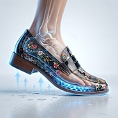 abordables Chaussures Déclaration-Mocassins à enfiler noirs à motif floral pour homme, chaussures habillées élégantes à bride vernie, parfaites pour les mariages, les banquets, les fêtes et les soirées raffinées.
