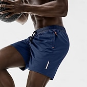 cheap Casual Shorts-Men's Active Shorts Casual Shorts Athletic Short Pocket Elastic Waist Plain Plain Solid Quick Dry Breathable Above Knee Outdoor Gym Training Sports Sport Khaki Black Stretchy