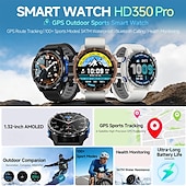 baratos Smartwatch-Relógio inteligente GPS masculino com chamada Bluetooth, relógio militar robusto para atividades ao ar livre com bússola, barômetro e altímetro, resistente à água até 3 ATM, mais de 100 modos