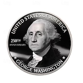 cheap U.S. 250th Anniversary-U.S. 250th Anniversary Commemorative Coin George Washington 1776–2026, Patriotic Eagle &amp; Liberty Design, Collectible American Independence Souvenir