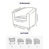 abordables Cubierta de sillón y silla sin brazo-1 Pingle Club Chair Cover, Fully Enclosed And Protected Sofa Chair Cover, Printed High Elasticity Full Coverage Armchair Sofa Cover, Household And internet Cafe Dust Cover, Easy To Clean Thin Printed