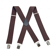  Herrhängslen med 4 klämmor, X-formade hängslen, elastiska justerbara hängslen för byxor (5 cm breda), slitstarka metallklämmor för vardagligt, formellt och utomhusbruk.