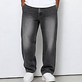  Hombre Pantalones Pantalones casuales 100% Algodón Pantalones de mezclilla Cintura elástica Pierna recta Plano Comodidad Suave Longitud total Casual Diario Exterior Moda Retro Antiguo Azul Piscina