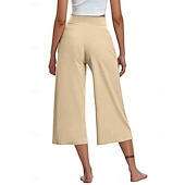 economico gamba larga e vita alta-Per donna Pantaloni capri Pantaloni da yoga Gamba larga Moda Streetwear Casual Lunghezza al polpaccio Misura del girovita medio Semplice Tasca Comodo Comodità Morbido Elasticizzato All'aperto Vacanza
