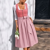 cheap Women-Oktoberfest Dress Dirndl Maid Bavarian German Munich Wiesn Women's Party Beer Festival Traditional Style Cloth Without Blouse (75CM)