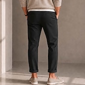 economico Chino-pantaloni chino da uomo casual neri e bianchi micro-elastici