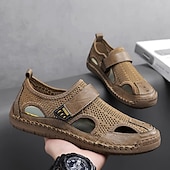 economico Sandali casual-Sandali da pescatore beige da uomo: scarpe estive casual traspiranti a punta chiusa, ideali per passeggiate all'aperto, viaggi, gite in spiaggia, tempo libero nel fine settimana e comfort quotidiano.