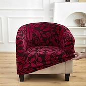 abordables Cubierta de sillón y silla sin brazo-1 Pingle Club Chair Cover, Fully Enclosed And Protected Sofa Chair Cover, Printed High Elasticity Full Coverage Armchair Sofa Cover, Household And internet Cafe Dust Cover, Easy To Clean Thin Printed