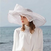levne party klobouky-Klobouky Doplňky do vlasů len Zvonovitý klobouk Sluneční klobouk Klobouk Sinamay Svatební Ležérní Dostih Dámský den Melbourne Cup Elegantní Bristké S Květiny Přílba Pokrývky Hlavy