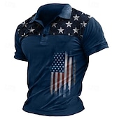  4 luglio 2026 250° Per uomo Bandiera Americana Veterani Polo Maglia da golf Manica Corta Magliette polo Camicie con Colletto Casual Abbigliamento casual alla moda Abbigliamento da vacanza Abiti da