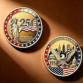 olcso Az Egyesült Államok 250. évfordulója-9 db-os amerikai 250. évfordulós emlékérme ajándékkészlet, hazafias katonai kihívás érmegyűjtemény, díszdobozban, amerikai 1776-2026 emléktárgy ajándék a függetlenség napjára