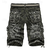 cheap Men's Graphic Cargo Shorts-Men's Tactical Shorts Cargo Shorts Camo Shorts Shorts Buttons Multi Pocket Camo Camouflage Wearable Knee Length Outdoor Daily Camping &amp; Hiking Fashion Classic Camouflage Blue Camouflage Gray