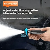 abordables Riego e irrigación-1 juego de pistola de agua a alta presión para lavado de autos en casa, potente amplificador de presión para manguera de jardín, ajustable 360°, 3 tipos de rociado y manguera de 5/10 m para regar