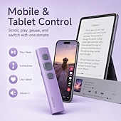 cheap Novelty Toys-Bluetooth Page Turner for Kindle E-reader iPhone iPad Android, Silent Remote Control for TikTok Scrolling &amp; Reading, Bluetooth 5.4 Rechargeable Wireless Clicker with 400mAh Battery, 33ft Range