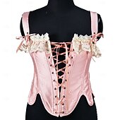 ieftine Topuri-Medieval Renascentist Corset Corsaj Zana Nobilă Jacquard Cu Șiret Floral Costume de fancy Pentru femei Regal Halloween Carnaval Casul / Zilnic Târgul Renașterii LARP Adulți Corset Primavara vara