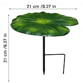 abordables piquets de jardin décoratifs-Ombrelle en forme de feuille de nénuphar, mini parasol imperméable en forme de feuille de nénuphar pour plantes en pot d'extérieur, 21 cm (8,27 pouces), protection pour pots de fleurs