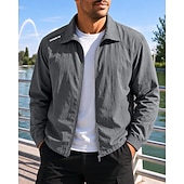 abordables Chaquetas de correr-Hombre Color sólido Chaqueta para correr Chaqueta para exteriores Verano Primavera Full Zip Manga Larga Deportivo Protección Solar Ligero Transpirable Tenis Golf Corriendo Gris oscuro Azul Gris Claro