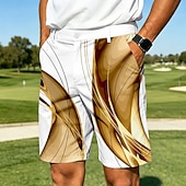 baratos Calções Impressos-Homens Geométrica Linhas / Ondas Arte abstrata Bermudas Shorts casuais Bermudas de Golfe Cintura Média Business casual Trabalho Golf férias na praia Calções de corte reto com 4 bolsos Designer Roupa