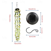 economico Striscie luci ad energia solare-Luci solari da giardino sospese, luci a LED realistiche a forma di fiori e rampicanti, impermeabili IP65, ideali per decorare giardini, patii e recinzioni, con accensione automatica ogni 8-12 ore.