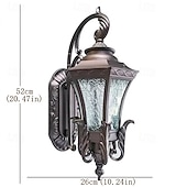 billige utendørs vegglamper-LED Vegglys Lysarmatur Antikk Vegglampe Lantern Utenfor Vanntett Rustfri Aluminium Glass Lantern Vegglampe Lantern Gård Hage Balkong Villa Dekorative Lys