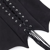 tanie Najfatalniejszy-Retro / vintage Średniowieczne Renesansowa Gorset Kamizelka Gorset na biust Pirat Ranger Rolnik Wiązanie Kwadratowy dekolt Strój na bal maskowy Damskie Fantasy Halloween Karnawał Targi Renesansu LARP