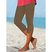  Women's Capri Pants Leggings Elegant Capris High Waist Black White Purple ash-colored Summer Spring Fall