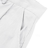 abordables Classique-Homme Pantalons en Lin Pantalons Pantalon d'été Jambe Droite Uni Confort Respirant Longueur complète Occasionnel Quotidien Extérieur Mode Style Classique Bleu Kaki Non Elastique